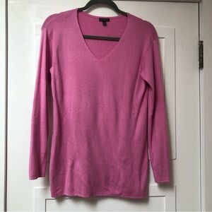 TALBOTS bubble gum Pink V-Neck Tunic Sweater super soft lightweight cotton XS/M